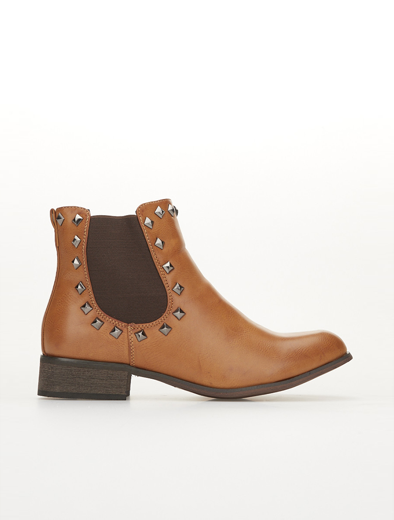 boots ��lastiqu��es �� picots - camel - femme -