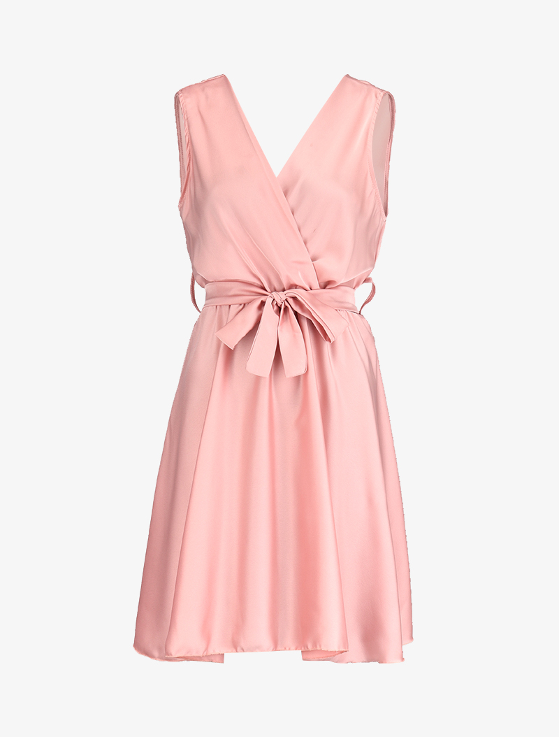 robe patineuse satin��e - rose - femme -