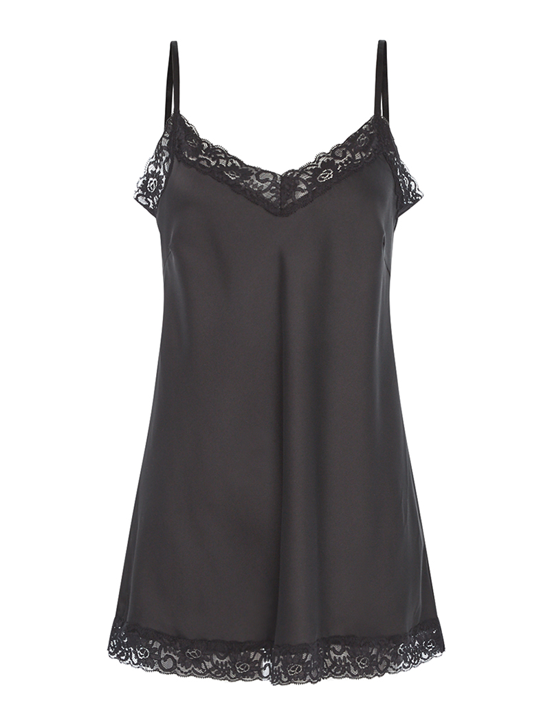 caraco style lingerie �� bords dentelle - noir - femme -