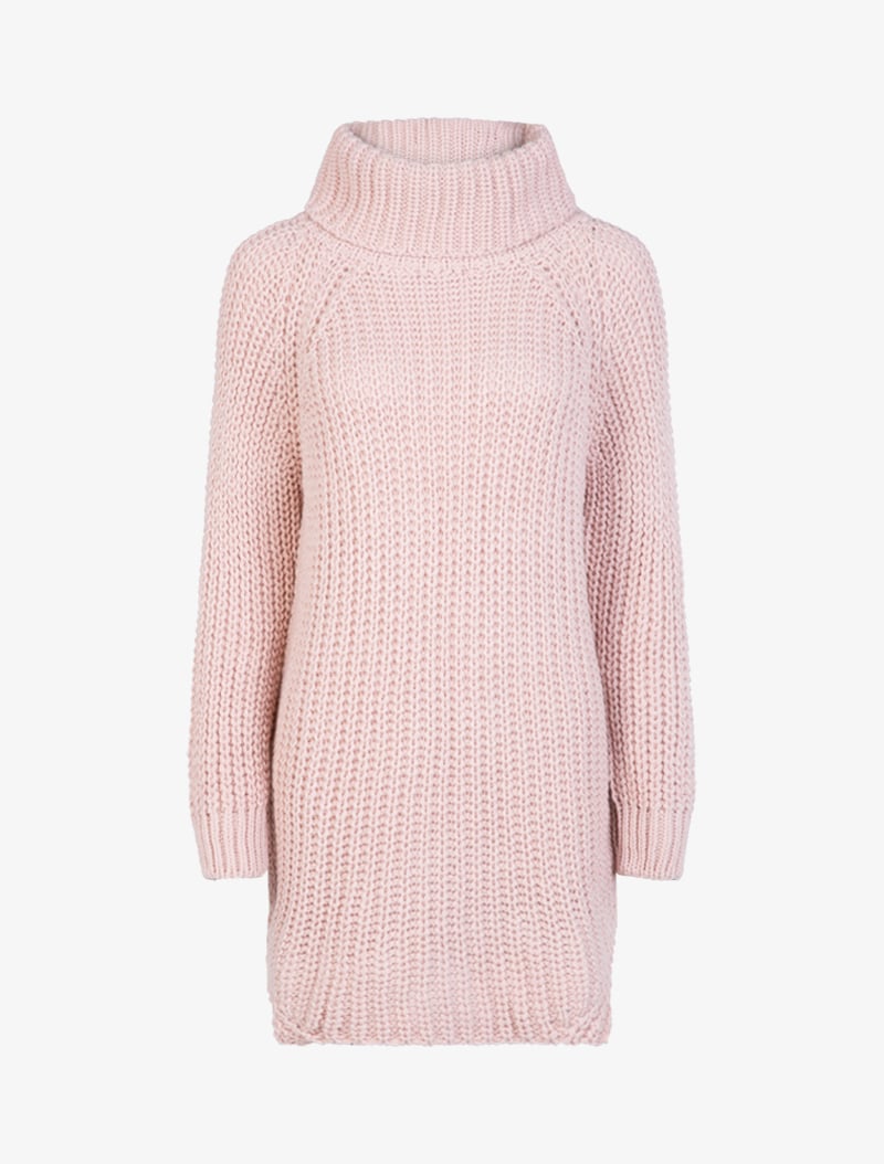 pull long en maille tress��e effet tricot - rose - femme -