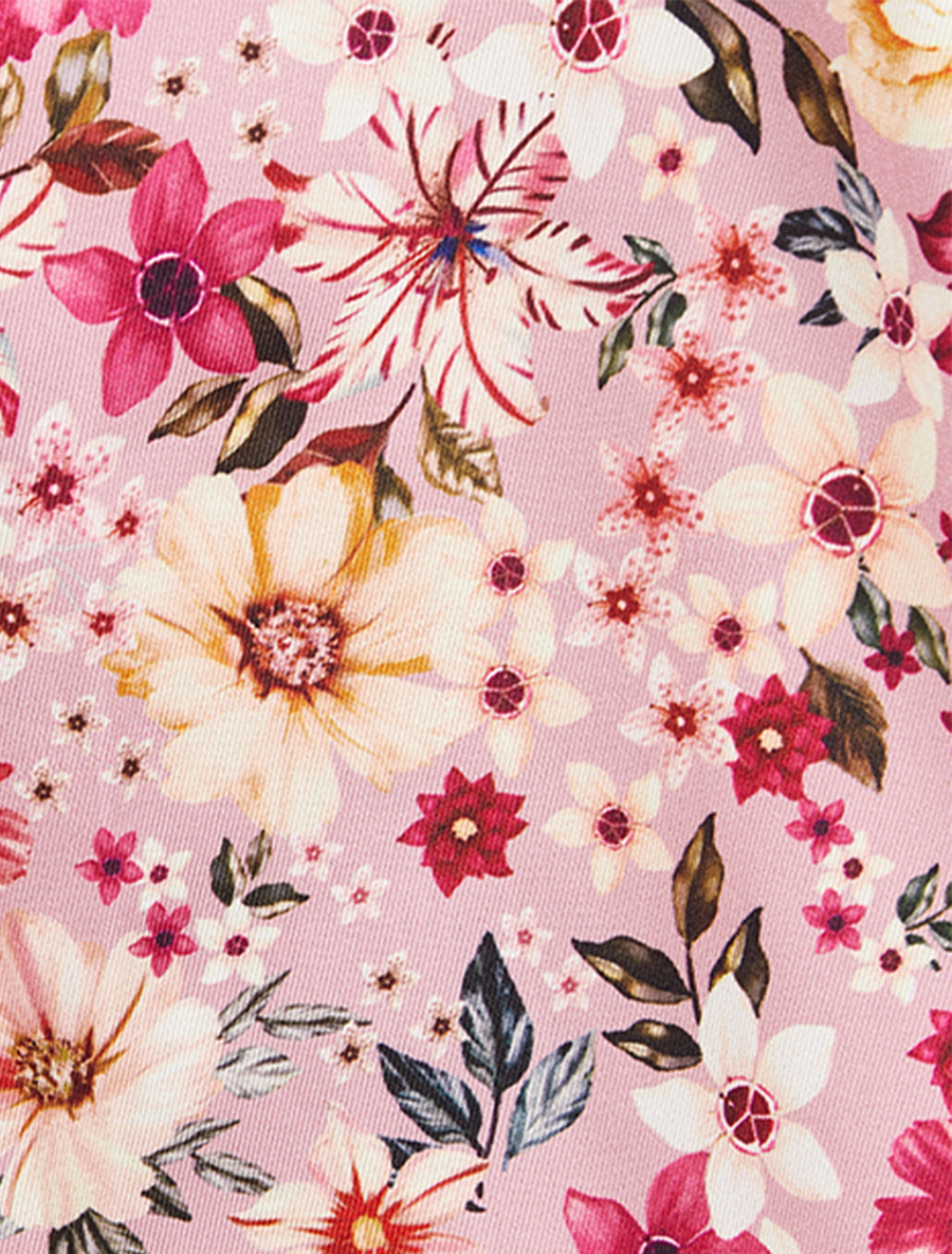 Robe satinée à imprimé à fleurs - rose