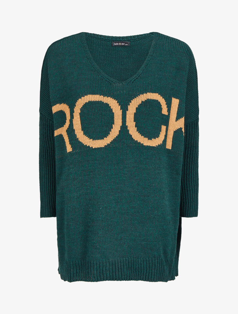 pull "rock" oversize - vert sapin - femme -