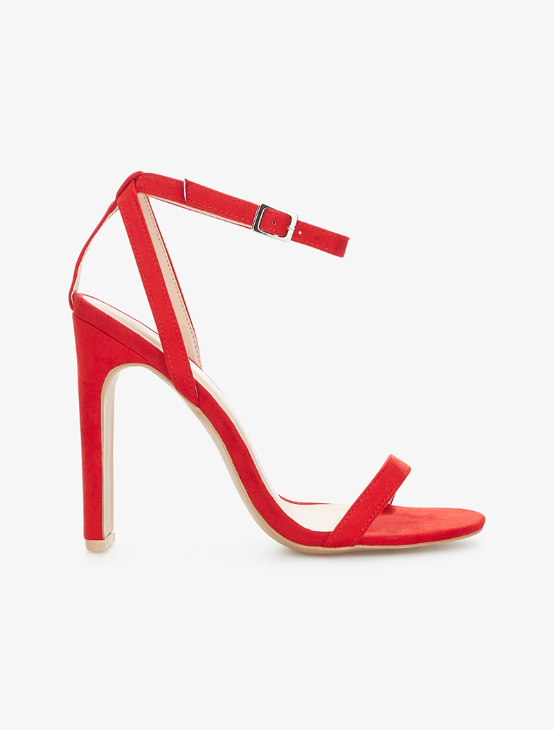 sandales �� talon stiletto plat - rouge - femme -