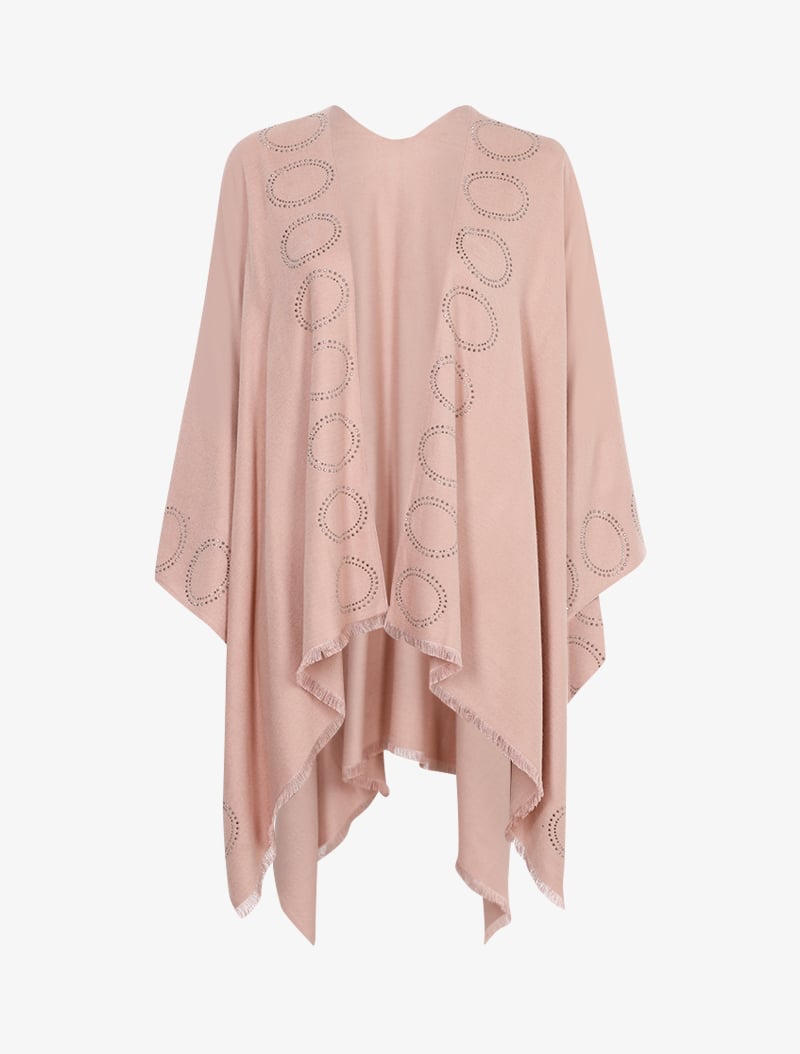 poncho doux �� ronds strass��s - rose - femme -