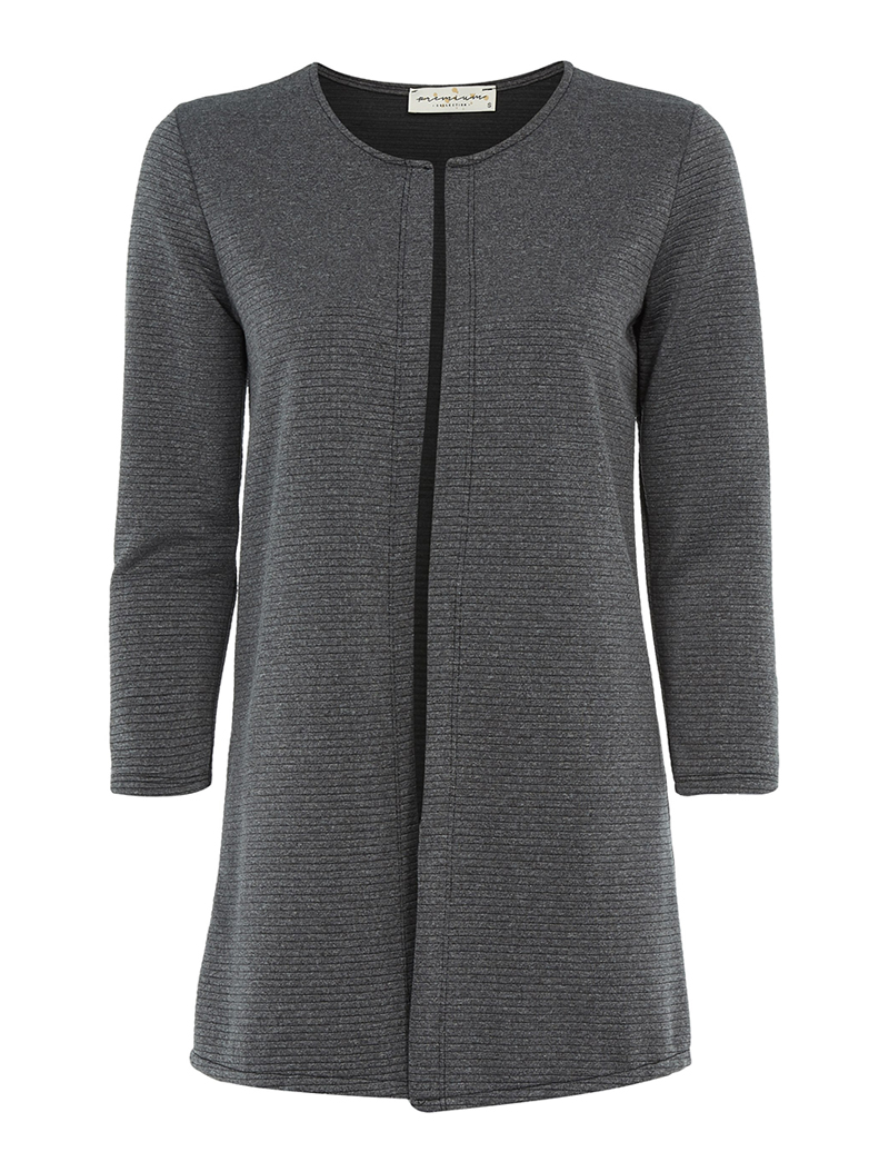 veste longue textur��e coupe 60's - gris clair - femme -