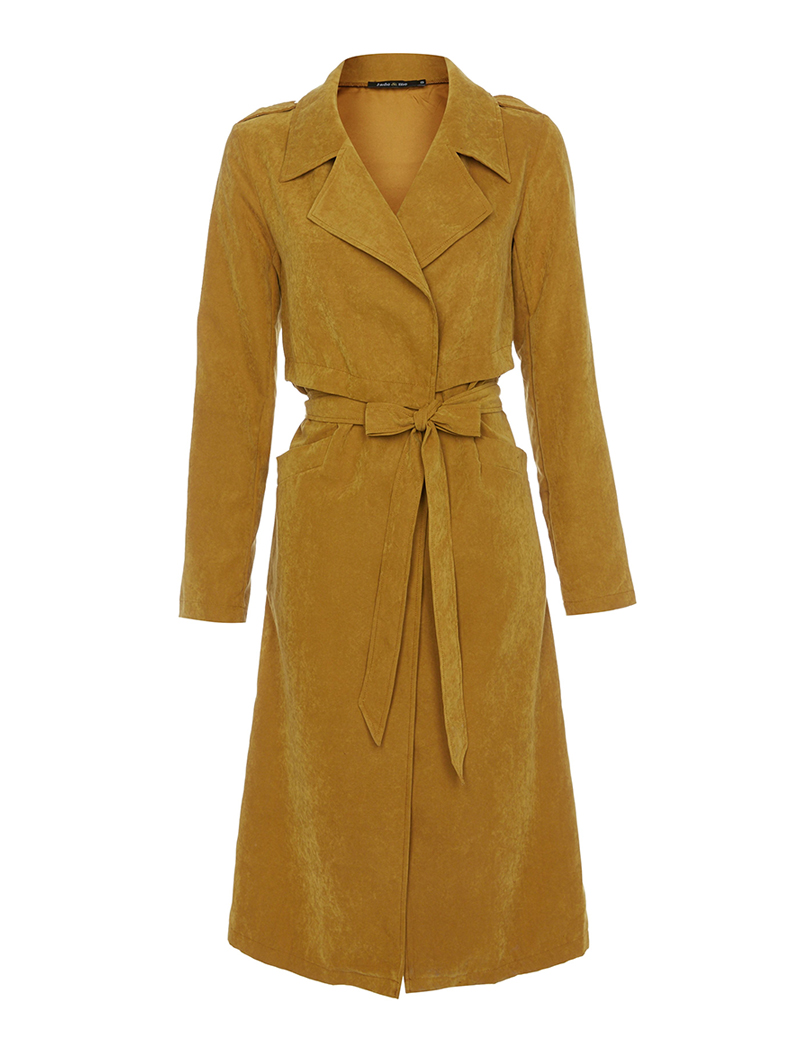 trench coat long - moutarde - femme -