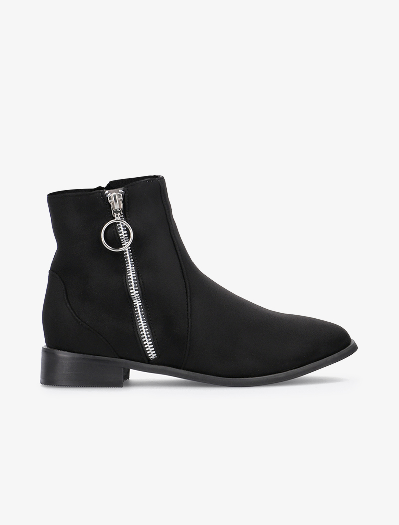 boots �� zip ondul�� - noir - femme -