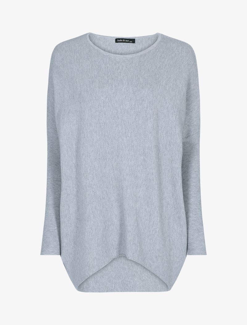 pull long coupe loose - gris clair - femme -