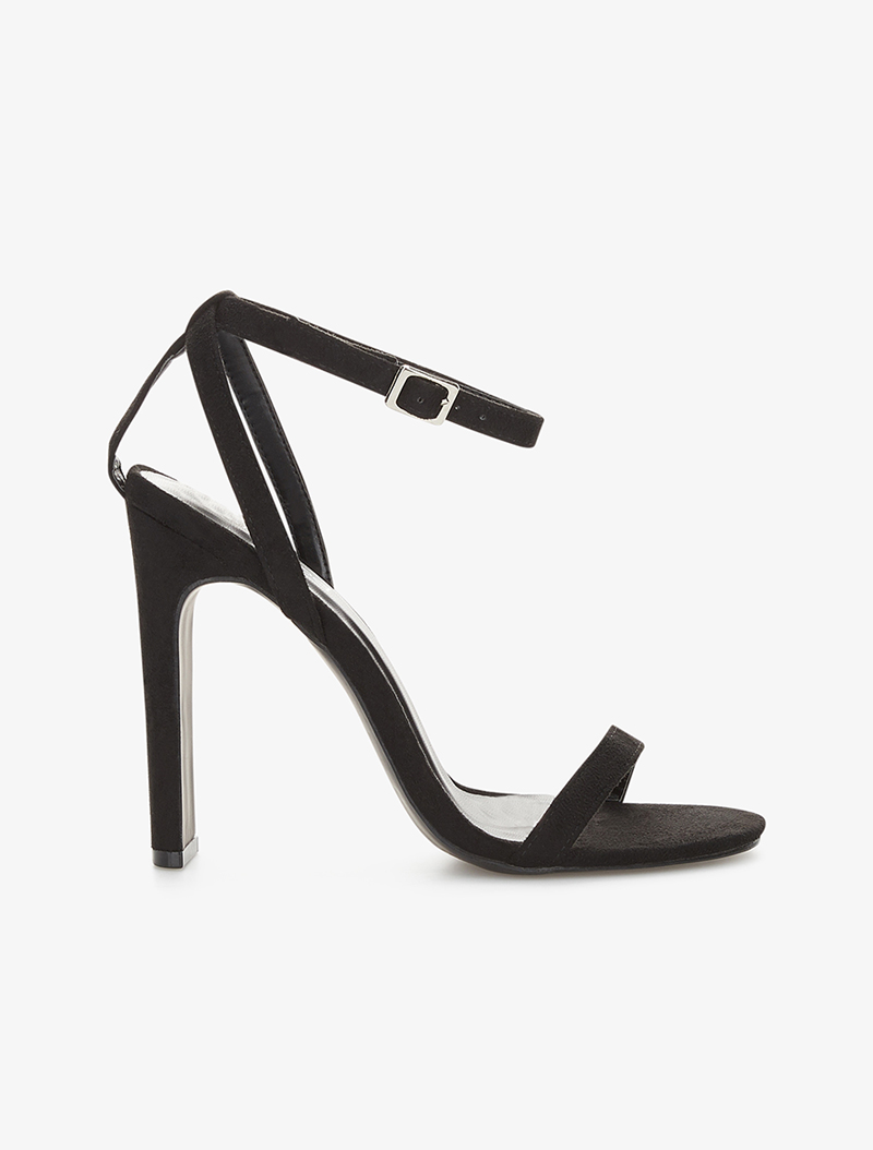 sandales �� talon stiletto plat - noir - femme -