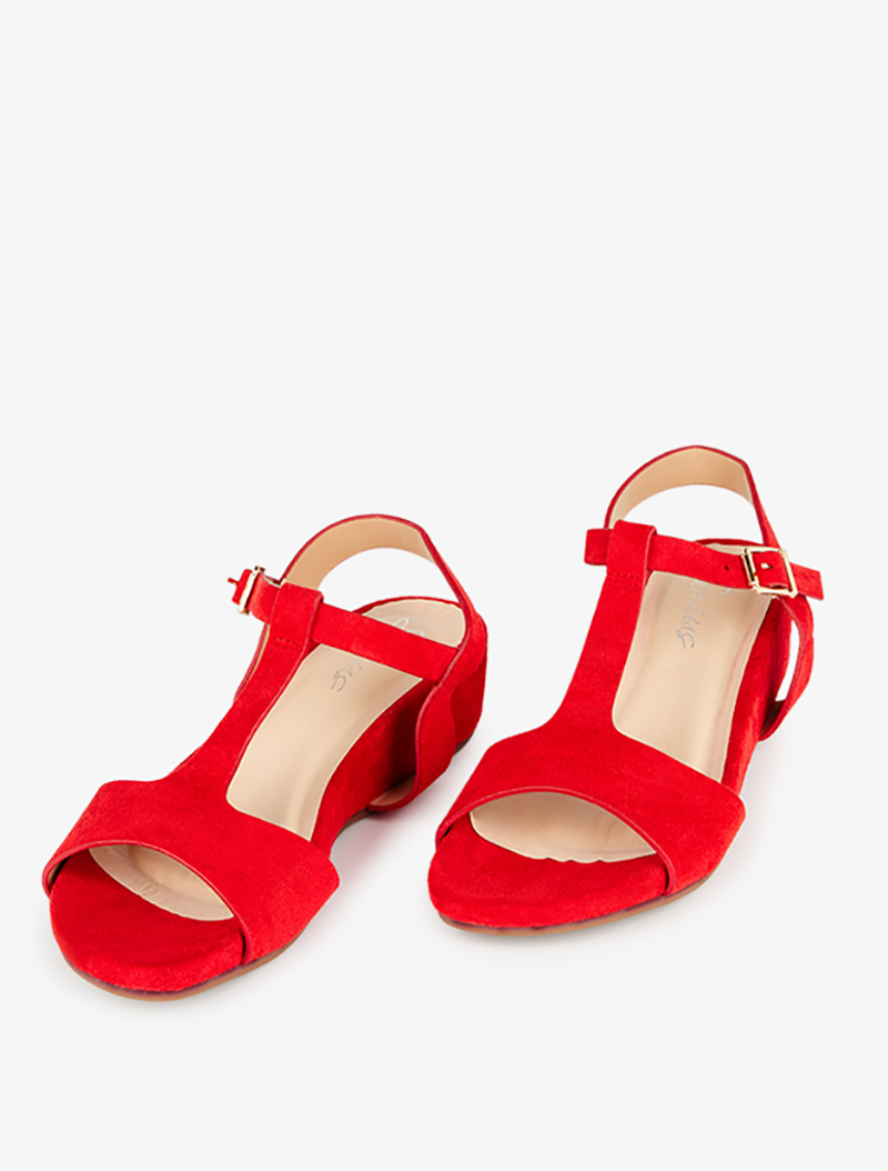 sandales su��d��es �� bride en t - rouge - femme -