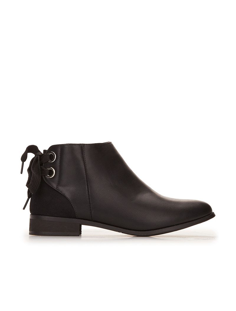 boots lacet style corsage - noir - femme -