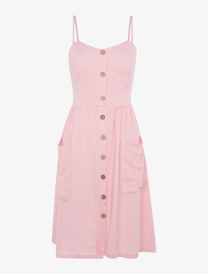 robe fluide �� boutons effet bois - rose bonbon - femme -