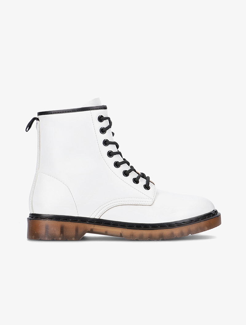 boots basiques �� lacets - blanc - femme -