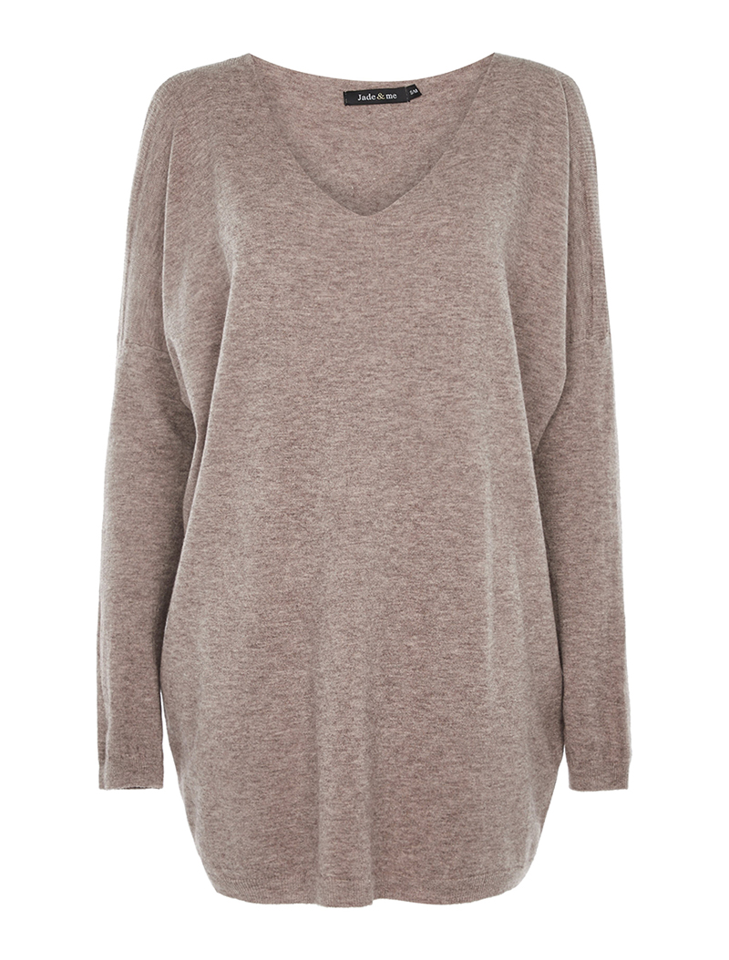 pull long ��paules nues - taupe - femme -