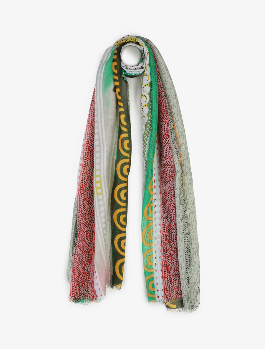 foulard effiloch�� imprim�� ethnique - femme -