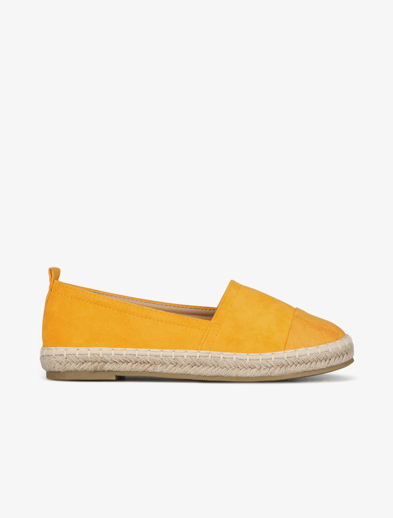 espadrilles �� bouts rond style ��cailles - moutarde - femme -