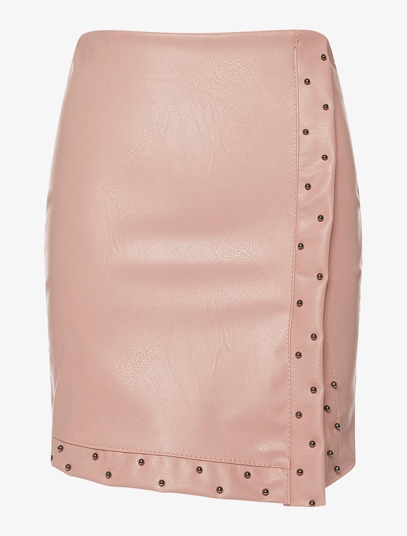 jupe portefeuille clout��e - rose - femme -