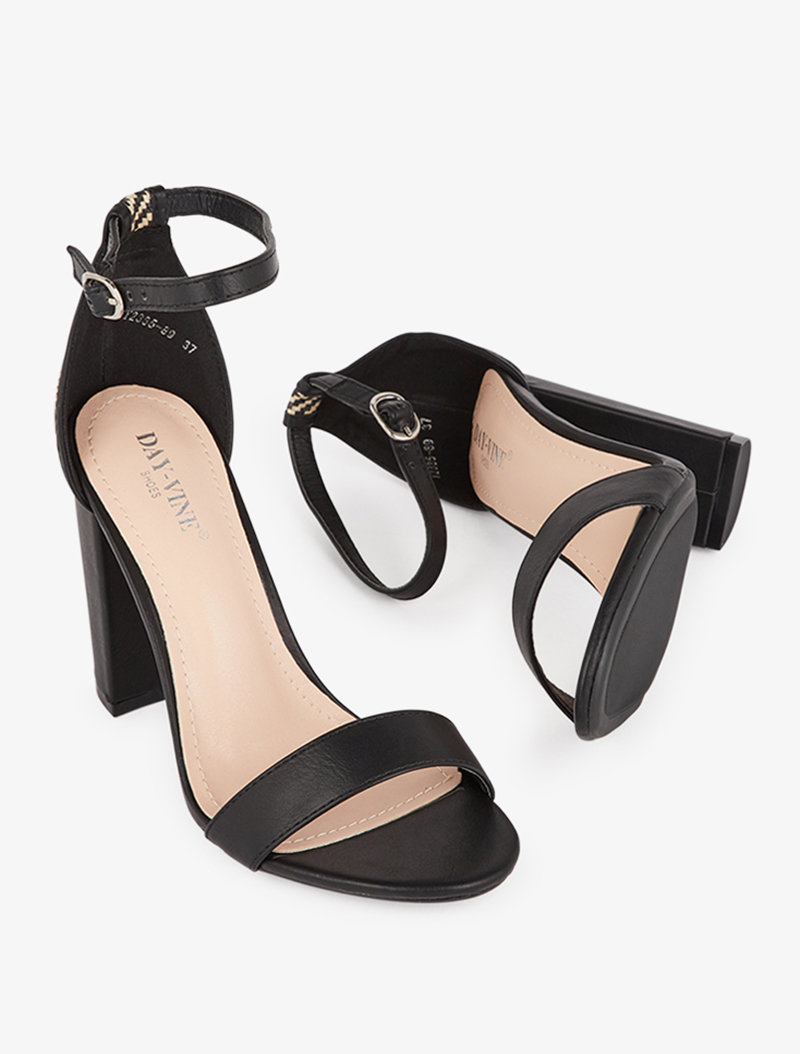 sandales �� contrefort �� motif zig-zag - noir - femme -