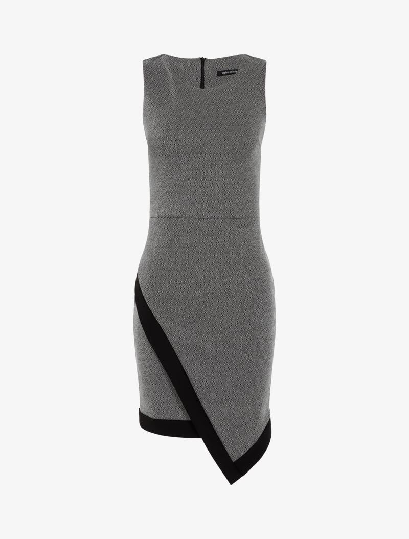 robe en portefeuille imprim�� �� liser�� contrast�� - noir - femme -