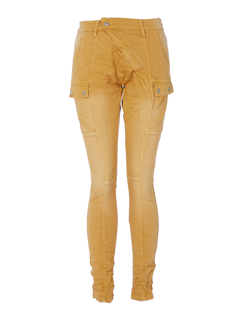 jean style sarouel �� poches avant boutonn��es - orange - femme -