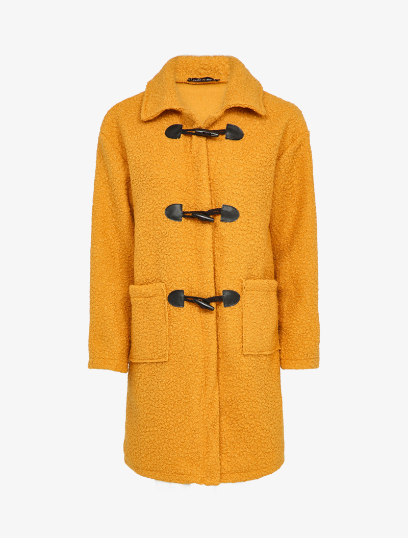 manteau style duffle coat en maille bouclette - femme -