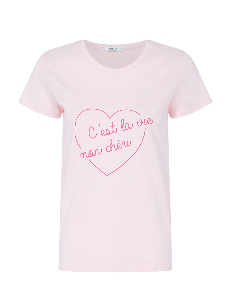 t-shirt mon ch��ri - rose - femme -