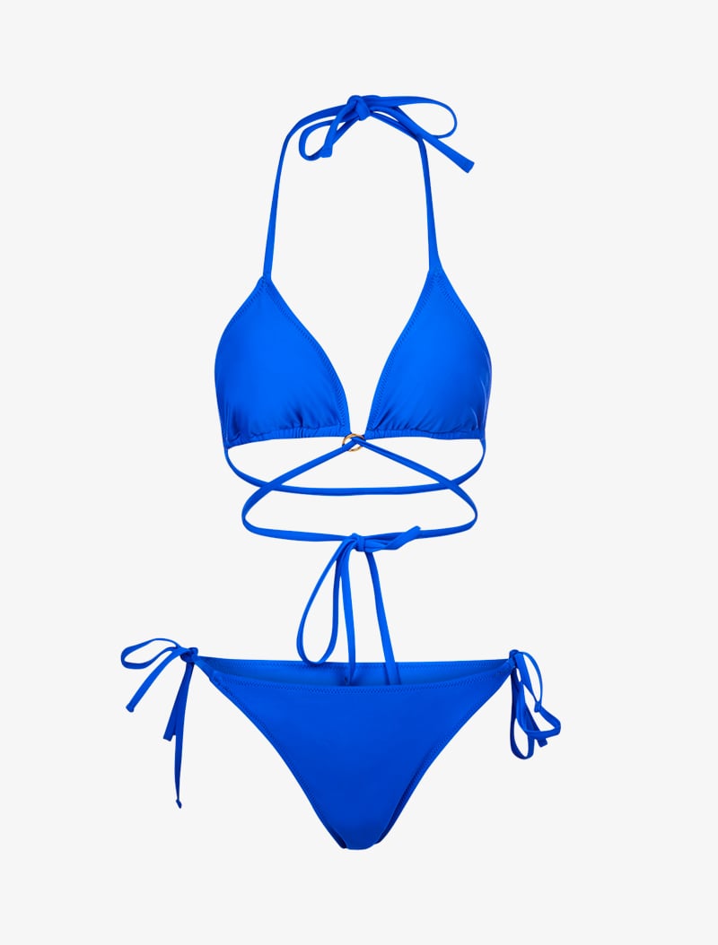 bikini satin�� avec lien �� nouer - bleu ��lectrique - femme -