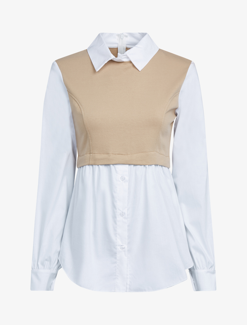 chemise �� empi��cement style sweatshirt - camel - femme -