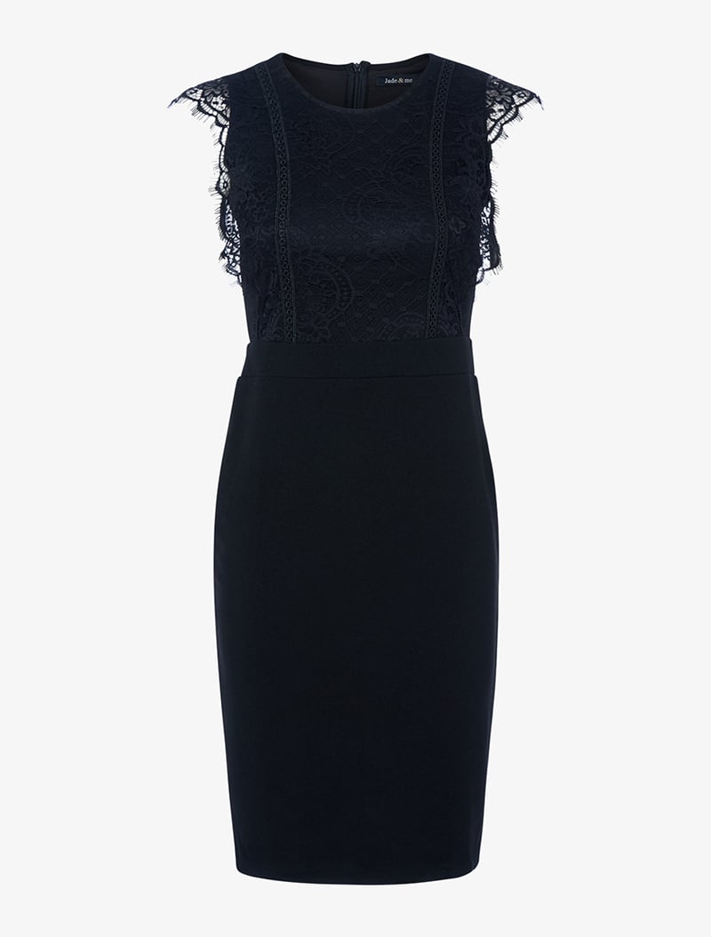 robe moulante buste en dentelle fine - noir - femme -