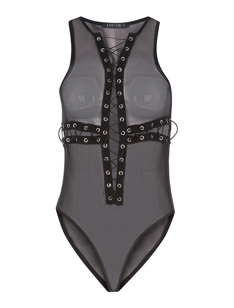 body transparent corsage - noir - femme -