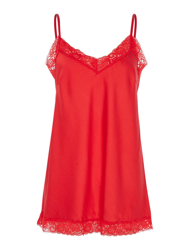 caraco style lingerie �� bords dentelle - rouge - femme -
