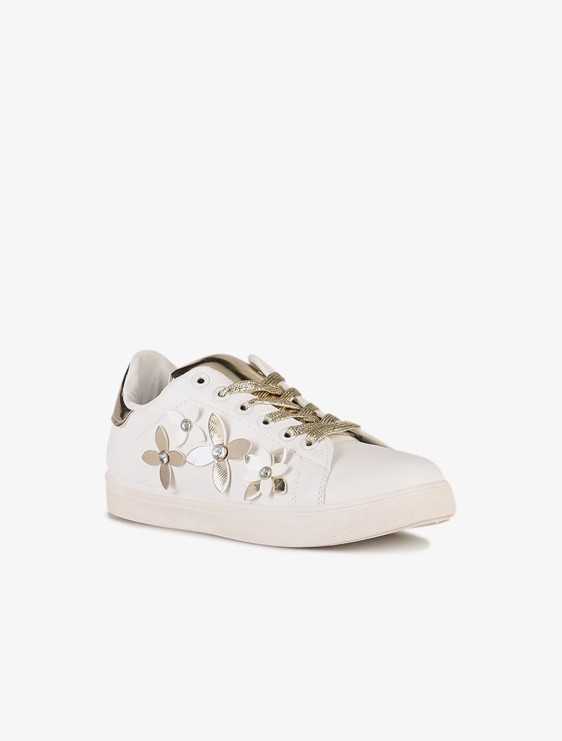 sneakers �� empi��cement fleuri - or - femme -