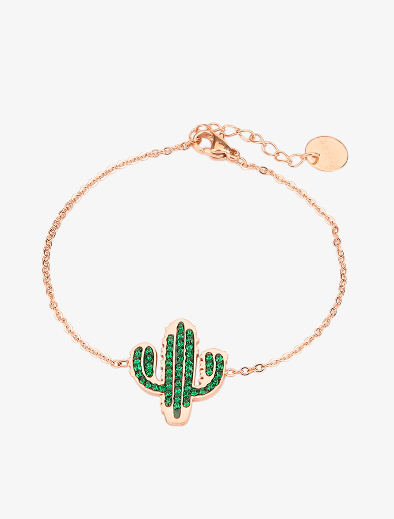 bracelet fin �� d��tail cactus - champagne - femme -