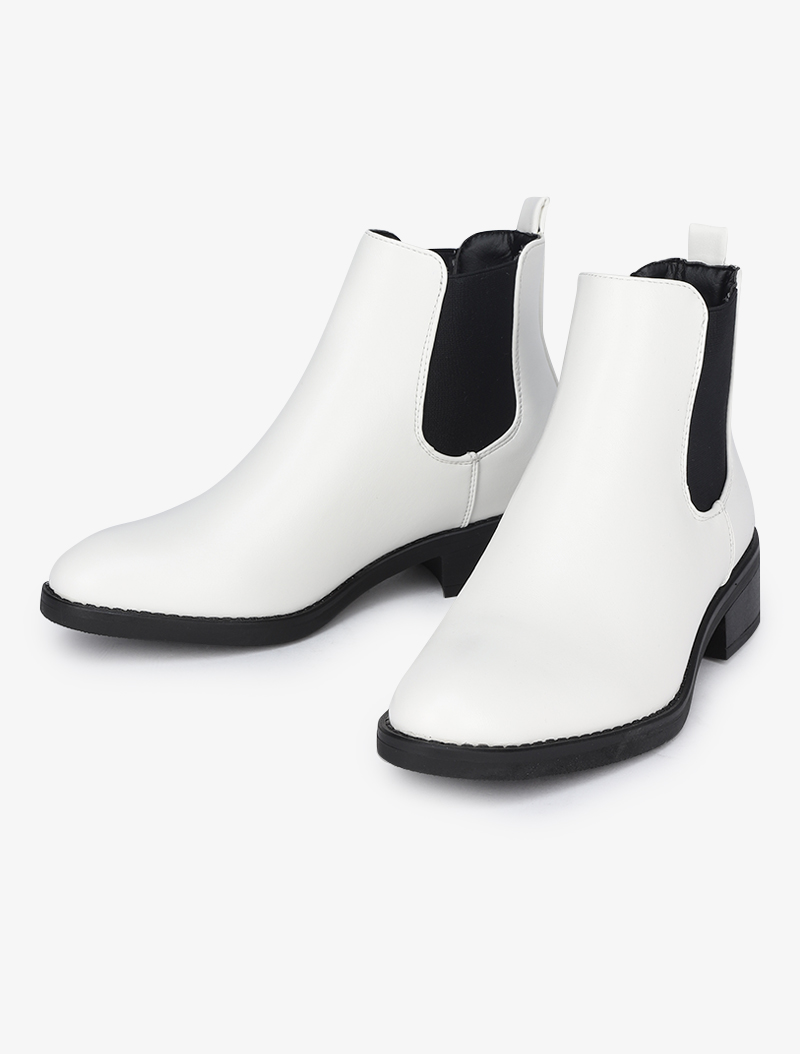 chelsea boots unies - blanc - femme -