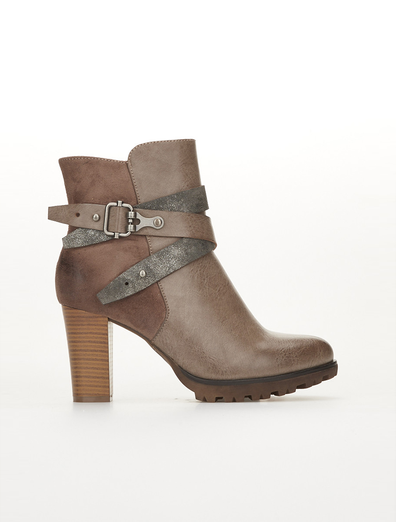 boots dos su��dine - taupe - femme -